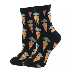 Crew Socks: Carrots ~ Black 🥕