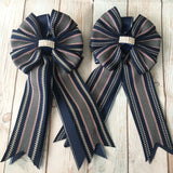 💚 Show Bows: Hampton Stripe Navy