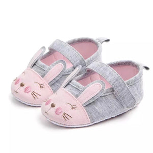 Infant Shoes: Bunnies Gray/Pink