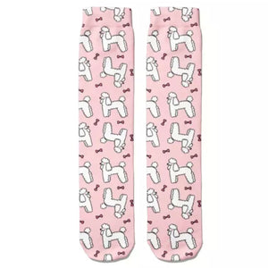 💙 Boot Socks: Pink Poodles * NEW
