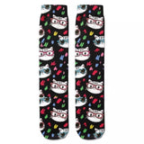 💝 Socks: Cats Glasses Black