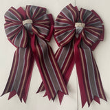 * Show Bows: Hampton Stripe Double Merlot