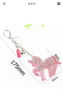 KeyChain: Sparkle Unicorn ~ Gray