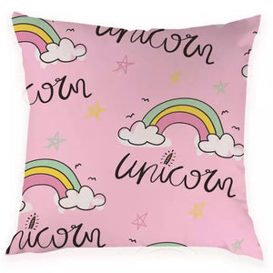 Home Décor: Throw Pillow Cover ~ Unicorn Rainbow Pink
